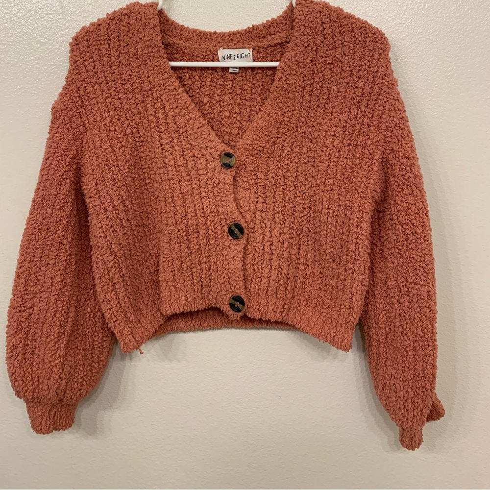 Pink/coral sweater with buttons
